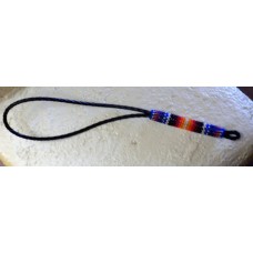 Handmade Navajo Beaded Lanyard Black/Red/Orange.